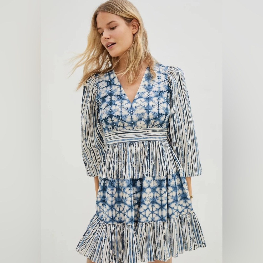 Anthropologie Not So Serious Behati Mini Dress XS Boho Tie-dye Like New Boho